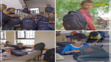 3000 حقيبة مدرسية.. مبادرة إنسانية من المقاومة الوطنية لدعم طلاب تعز توزيع المستلزمات الدراسية في مقبنة 1